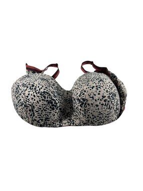 Cacique 44DDD Lounge Bra Animal Leopard Print Lightly Lined Underwire